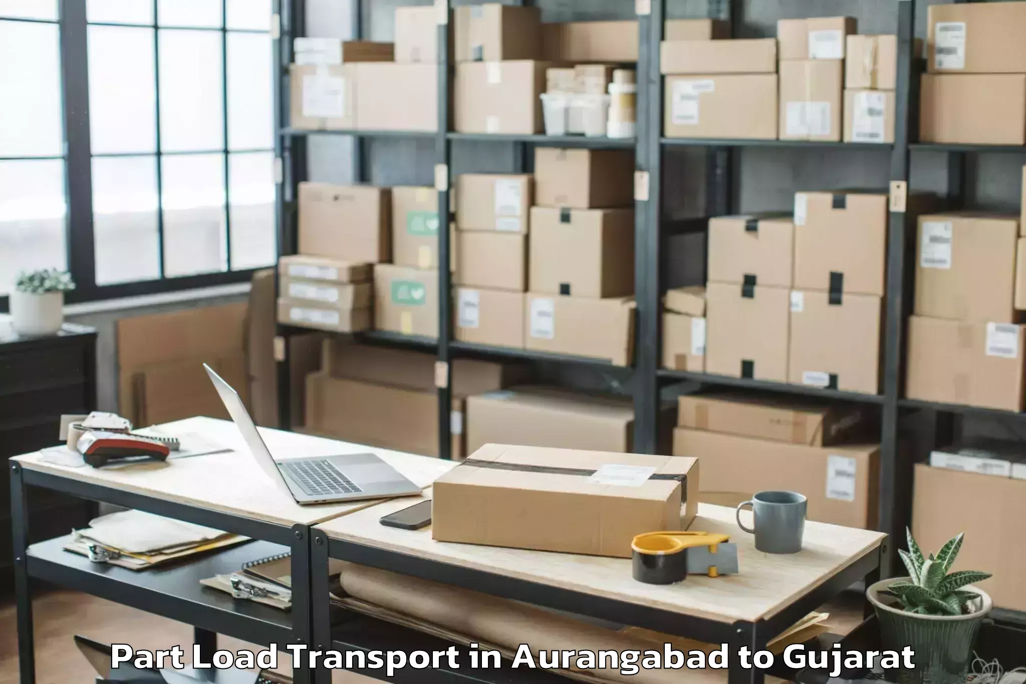 Affordable Aurangabad to Delvada Part Load Transport